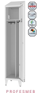 Metalowa szafka ubraniowa MSUM 411v na nóżkach z wyposażeniem elektrycznym i USB - 1 drzwiowa 