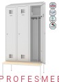 Metalowa szafka ubraniowa MSUM 430v z wyposażeniem elektrycznym oraz podstawą stałą z siedziskeim drewaninym Malow Profesmeb.jpg