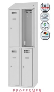 Metalowa szafka 4-skrytkowa MSUS 322v z wyposażeniem elektrycznym i USB 