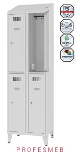 Metalowa szafka 4-skrytkowa MSUS 322v na nóżkach z wyposażeniem elektrycznym i USB