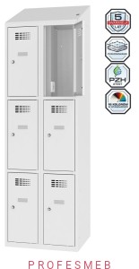 Metalowa szafka 6-skrytkowa MSUS 323v z wyposażeniem elektrycznym i USB