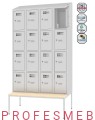 Metalowa szafka 16-skrytkowa MSUS 344v z wyposażeniem elektrycznym oraz podstawą stałą z siedziskeim drewaninym Malow Profesmeb.jpg