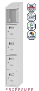 Metalowa szafka 5-skrytkowa MSUS 315v z wyposażeniem elektrycznym i USB