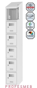 Metalowa szafka 6-skrytkowa MSUS 316v z wyposażeniem elektrycznym i USB