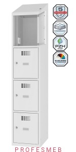 Metalowa szafka 4-skrytkowa MSUS 414v z wyposażeniem elektrycznym i USB