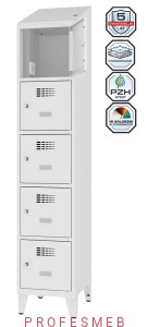 Metalowa szafka 5-skrytkowa MSUS 415v na nóżkach z wyposażeniem elektrycznym i USB