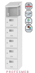 Metalowa szafka 6-skrytkowa MSUS 416v z wyposażeniem elektrycznym i USB