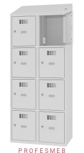 Metalowa szafka 8-skrytkowa MSUS 424v z wyposażeniem elektrycznym i USB