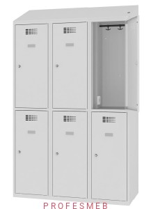 Metalowa szafka 6-skrytkowa MSUS 432v z wyposażeniem elektrycznym i USB