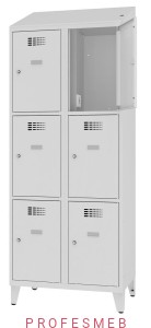 Metalowa szafka 6-skrytkowa MSUS 423v na nóżkach z wyposażeniem elektrycznym i USB