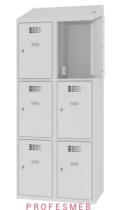 Metalowa szafka 6-skrytkowa MSUS 423v z wyposażeniem elektrycznym i USB