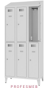 Metalowa szafka 6-skrytkowa MSUS 332v na nóżkach z wyposażeniem elektrycznym i USB