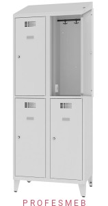 Metalowa szafka 4-skrytkowa MSUS 422v na nóżkach z wyposażeniem elektrycznym i USB