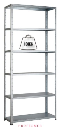 Regał magazynowy malowany przemysłowy na sekcje produkcji i warsztaty skrecany srubowo 6 polkowa mocna solidna PROFESMEB polecana 100kg udzwig.jpg