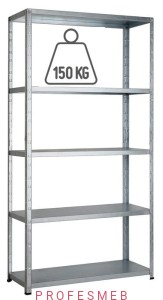 Regał metalowy 200x94x30cm 5 półek 150kg/p malowany skręcany śrubowo na dokumenty w archiwum i do magazynu 