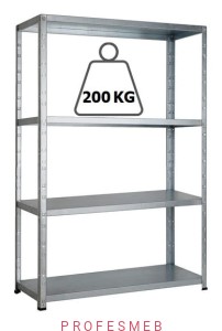 Regał metalowy magazynowy 150x118x60cm malowany 4 półki 200kg/p przemysłowy warsztatowy do magazynu
