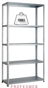 Regał metalowy 150x80x30cm 5 półki 100kg/p ocynkowany skręcany śrubowo na dokumenty w archiwum i do magazynu   