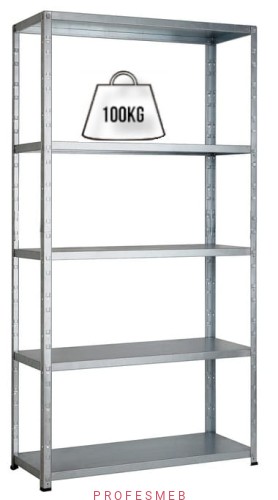 Regał metalowy do archiwum i magazynu skręcany śrubowo z 5 półkami stalowy mocny solidny ocynkowany niska cena producent Profesmeb 100kg.jpg