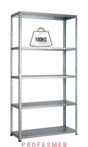 Regał metalowy 150x94x60cm 5 półek 100kg/p malowany skręcany śrubowo na dokumenty w archiwum i do magazynu