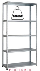 Regał metalowy 150x94x50cm 5 półek 200kg/p malowany skręcany śrubowo na dokumenty w archiwum i do magazynu 