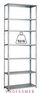 Regał metalowy 300x75x31,5cm 7 półek 150kg/p ocynkowany skręcany śrubowo na dokumenty w archiwum i do magazynu  