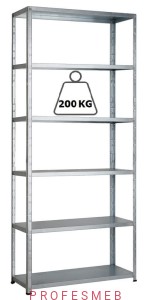 Regał metalowy 300x75x31,5cm 6 półek 200kg/p ocynkowany skręcany śrubowo na dokumenty w archiwum i do magazynu 
