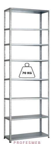 Regał metalowy do archiwum i magazynu skręcany śrubowo malowany z 8 półkami 70 kg na półkę regał stalowy mocny solidny ocynkowany niska cena producent Profesmeb.jpg