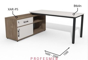 Biurko z Komodą i szufladami 1600–2000 x1500mm Antrax Texar Btk4n XAR-P5 - Zestaw-21-L 