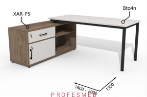 Biurko z Komodą i szufladami 1600–2000 x1500mm Antrax Togar Bto4n XAR-P5 - Zestaw-121-L