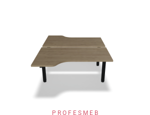 Biurko typu Bench z elektryczną regulacją wysokości blat kształtowy 1400 x 1890 mm Ogi Drive Bench 