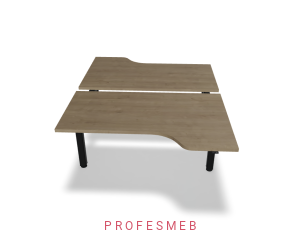 Biurko typu Bench z elektryczną regulacją wysokości blat kształtowy 1400 x 1890 mm Ogi Drive Bench 