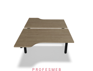 Biurko typu Bench z elektryczną regulacją wysokości blat kształtowy 1400 x 2090 mm Ogi Drive Bench 