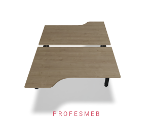 Biurko typu Bench z elektryczną regulacją wysokości blat kształtowy 1400 x 2090 mm Ogi Drive Bench