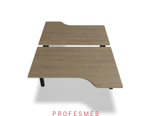 Biurko typu Bench z elektryczną regulacją wysokości blat kształtowy 1400 x 2090 mm Ogi Drive Bench 