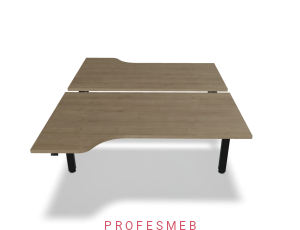 Biurko typu Bench z elektryczną regulacją wysokości blat kształtowy 1600 x 2090 mm Ogi Drive Bench