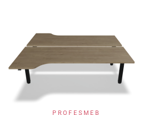 Biurko typu Bench z elektryczną regulacją wysokości blat kształtowy 2000 x 1890 mm Ogi Drive Bench