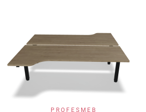 Biurko typu Bench z elektryczną regulacją wysokości blat kształtowy 2000 x 1890 mm Ogi Drive Bench