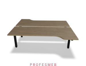 Biurko typu Bench z elektryczną regulacją wysokości blat kształtowy 2000 x 1890 mm Ogi Drive Bench