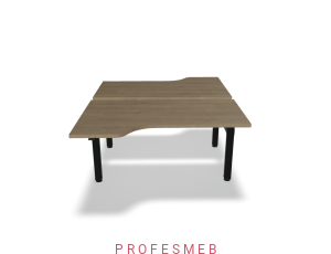 Biurko typu Bench z elektryczną regulacją wysokości blat kształtowy 1400 x 1890 mm Ogi Drive Bench