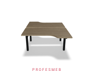 Biurko typu Bench z elektryczną regulacją wysokości blat kształtowy 1400 x 1890 mm Ogi Drive Bench