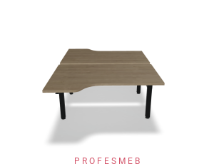 Biurko typu Bench z elektryczną regulacją wysokości blat kształtowy 1400 x 2090 mm Ogi Drive Bench