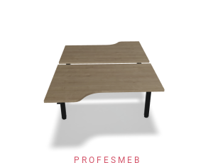 Biurko typu Bench z elektryczną regulacją wysokości blat kształtowy 1400 x 2090 mm Ogi Drive Bench 