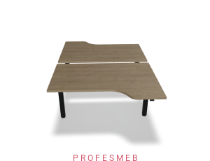 Biurko typu Bench z elektryczną regulacją wysokości blat kształtowy 1400 x 2090 mm Ogi Drive Bench  