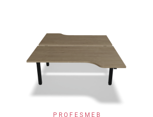 Biurko typu Bench z elektryczną regulacją wysokości blat kształtowy 1600 x 2090 mm Ogi Drive Bench  