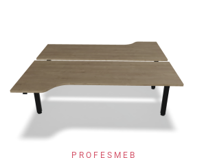 Biurko typu Bench z elektryczną regulacją wysokości blat kształtowy 2000 x 1890 mm Ogi Drive Bench 