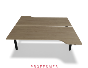 Biurko typu Bench z elektryczną regulacją wysokości blat kształtowy 2000 x 2090 mm Ogi Drive Bench