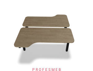 Biurko typu Bench z elektryczną regulacją wysokości blat kształtowy z zaokrąglonymi rogami 1600 x 1890 mm Ogi Drive Bench 