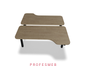 Biurko typu Bench z elektryczną regulacją wysokości blat kształtowy z zaokrąglonymi rogami 1600 x 1890 mm Ogi Drive Bench  