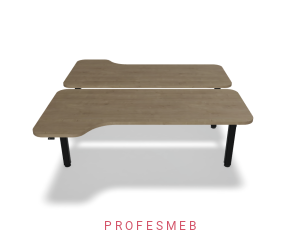 Biurko typu Bench z elektryczną regulacją wysokości blat kształtowy z zaokrąglonymi rogami 1800 x 1890 mm Ogi Drive Bench  