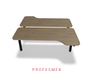 Biurko typu Bench z elektryczną regulacją wysokości blat kształtowy z zaokrąglonymi rogami 1800 x 1890 mm Ogi Drive Bench  